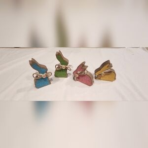 Bunnies-Wooden W/ Mini Clothes Clips Attached-Slightly Used. Perfect For Easter!